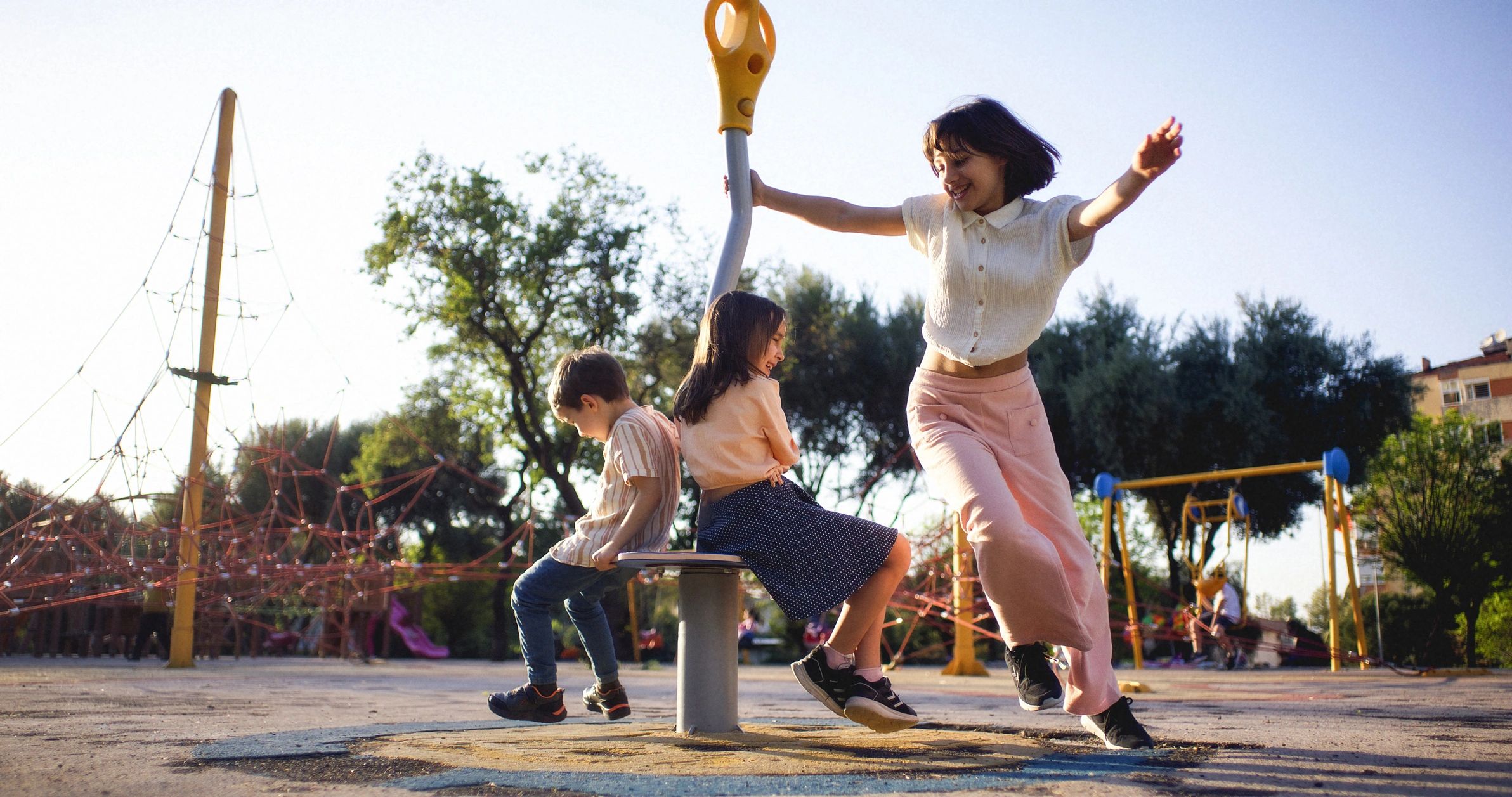 Children playing together on a playground
